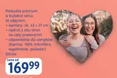Poduszka premium w kształcie serca ze zdjęciem