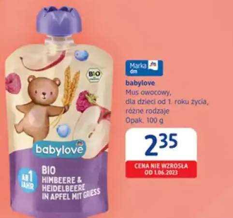 Mus owocowy babylove BIO dla dzieci od 1. roku życia