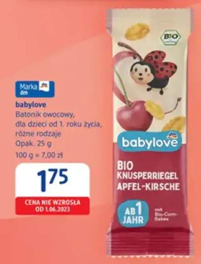 Batonik owocowy babylove BIO dla dzieci od 1. roku życia