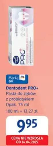 Pasta do zębów z probiotykiem Dontodent PRO+