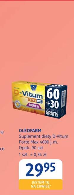 Suplement diety D-Vitum Forte Max 4000 j.m. Oleofarm