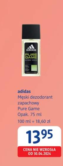 Dezodorant zapachowy Adidas Pure Game męski