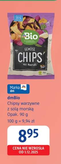 Chipsy warzywne z solą morską dmBio
