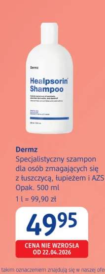 Szampon specjalistyczny Dermz dla osób zmagających się z łuszczycą łupieżem i AZS