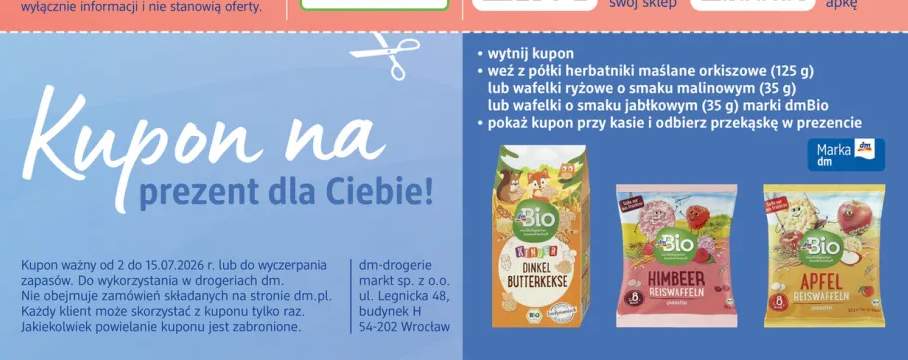 Wafelki ryżowe o smaku jabłkowym dmBio +2 warianty