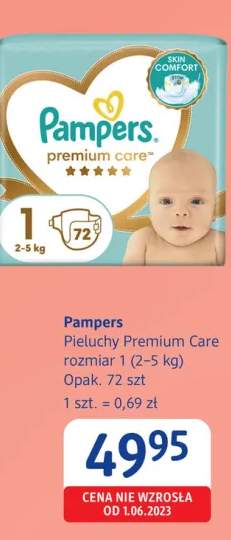 Pieluchy Pampers Premium Care rozmiar 1