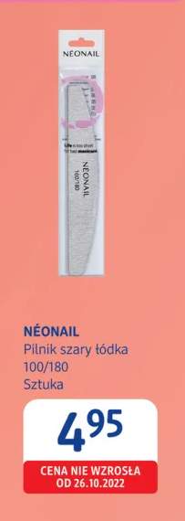 Pilnik do paznokci NÉONAIL szary łódka 100/180