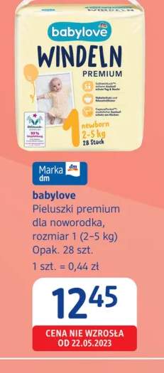 Pieluszki premium dla noworodka rozmiar 1 (2-5 kg) babylove