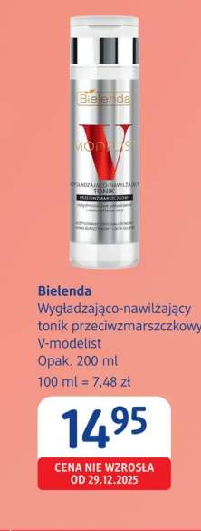 Wygładzająco-nawilżający tonik przeciwzmarszczkowy Bielenda V-modelist