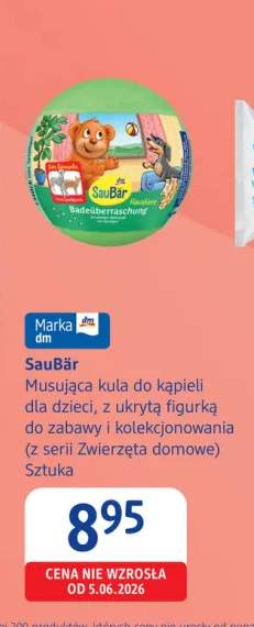 Musująca kula do kąpieli dla dzieci z ukrytą figurką do zabawy i kolekcjonowania z serii Zwierzęta domowe SauBär