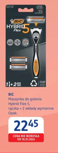 Maszynka do golenia Hybrid Flex 5 rączka + 2 wkłady wymienne BIC
