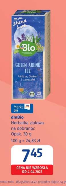 Herbatka ziołowa na dobranoc dmBio