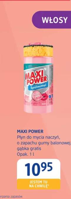 Płyn do mycia naczyń o zapachu gumy balonowej Maxi Power