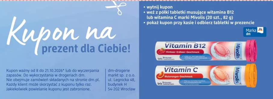 Tabletki musujące witamina C Mivolis +1 wariant