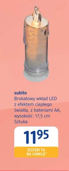 Brokatowy wkład LED z efektem ciepłego światła z bateriami Aa Subito