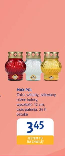Znicz szklany zalewany Max-Pol