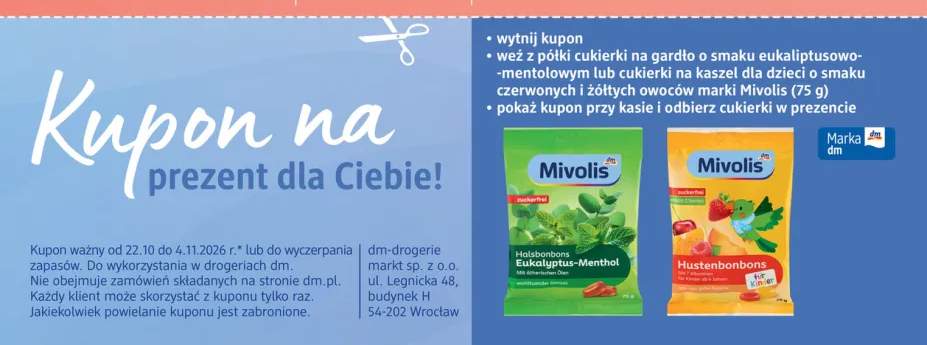 Cukierki na kaszel dla dzieci o smaku czerwonych i żółtych owoców Mivolis +1 wariant